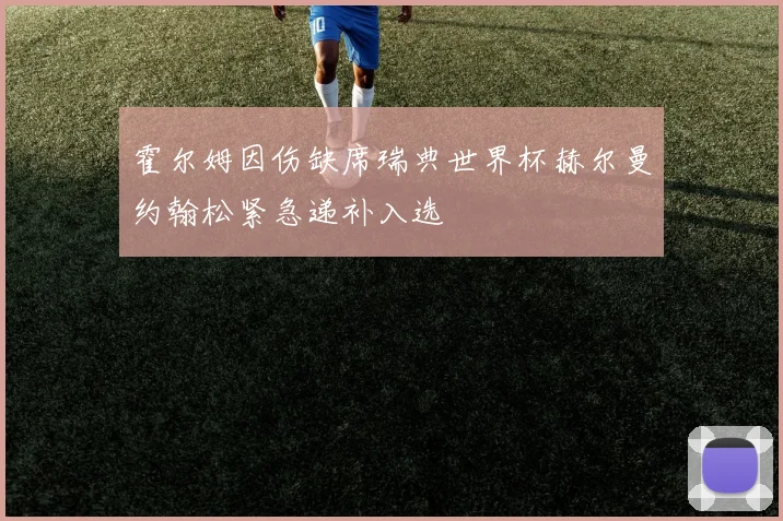 霍尔姆因伤缺席瑞典世界杯赫尔曼约翰松紧急递补入选